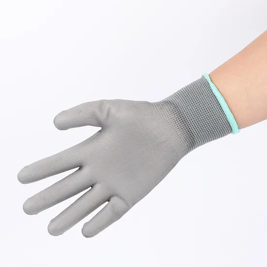 Anti Static Carbon Fiber Gloves, Nylon Finger PU Coated Gloves